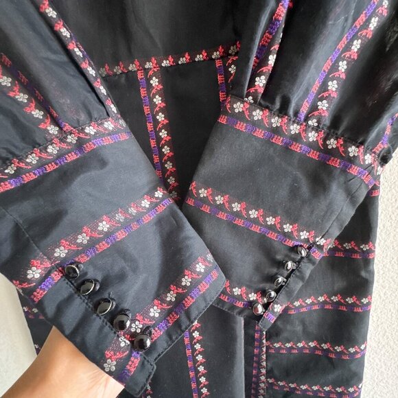 Sandro Sibel Floral Jacquard Mini Dress Lace Mock Neck Metallic Size 1 Small - Picture 7 of 15